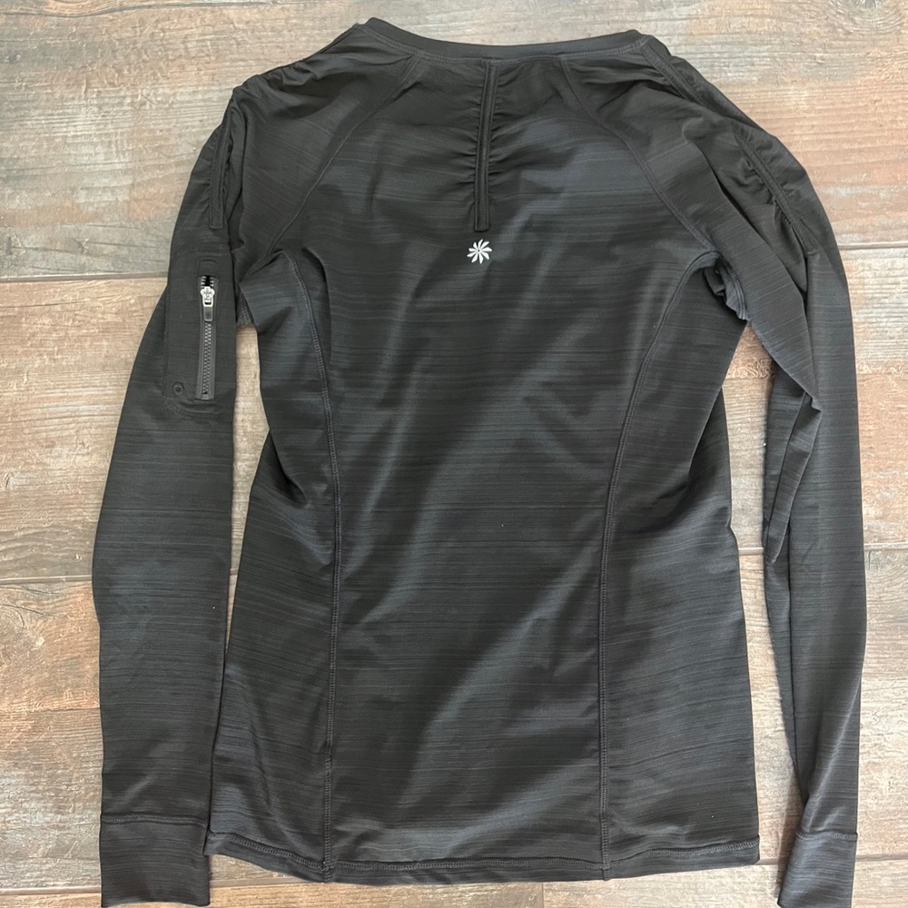 ATHLETA Small Half Zip long Sleeve Top ZIPPER POUCH